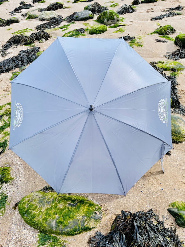 A top-down view of the Gower Brewery umbrella when opened